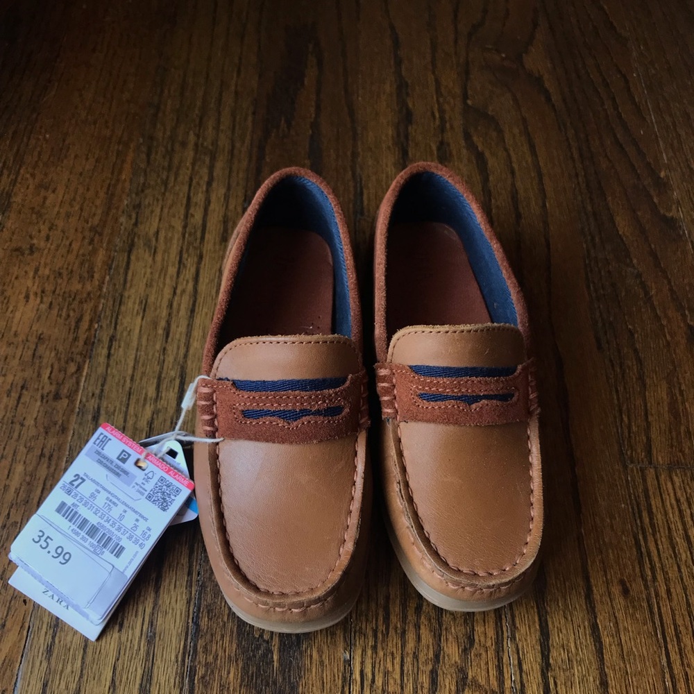 NWT Zara leather loafers 9.5